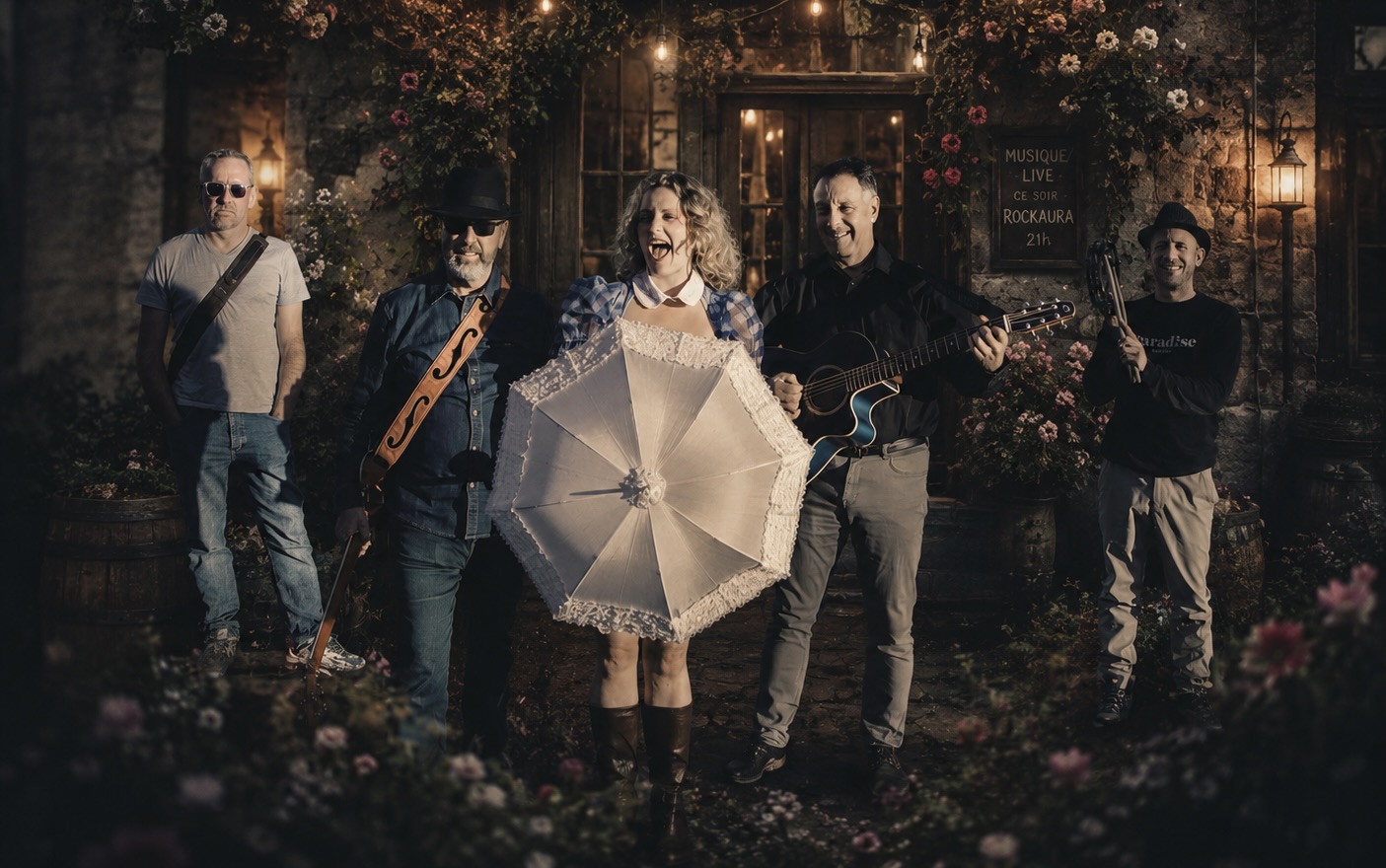 RockAura réuni dans une ambiance de vieux bar fleuri